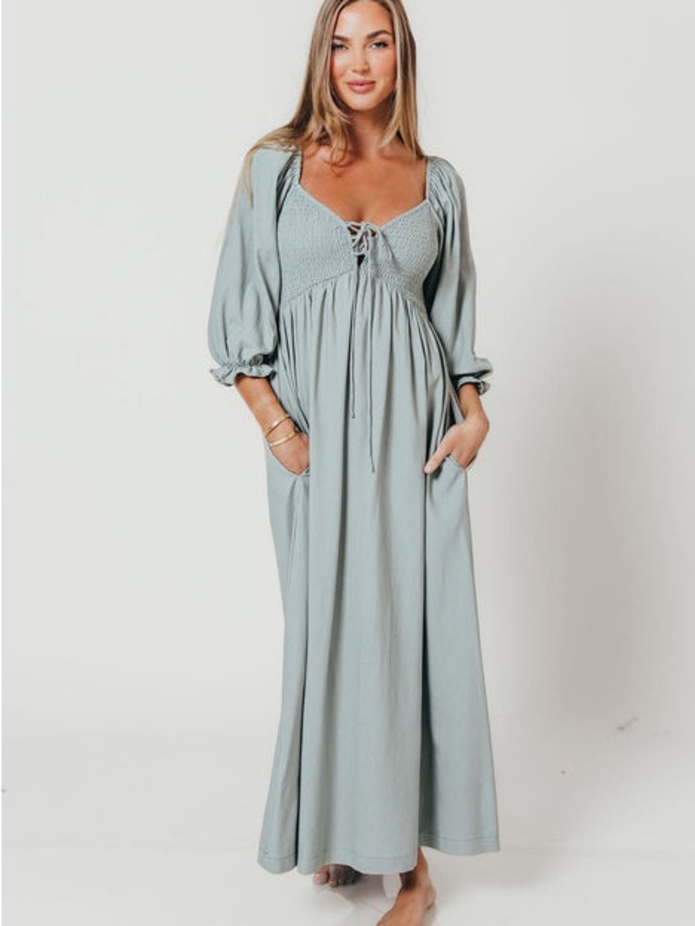 Cecilia Maxi Dress in Sage - Bump Friendly